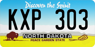 ND license plate KXP303