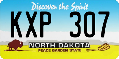 ND license plate KXP307