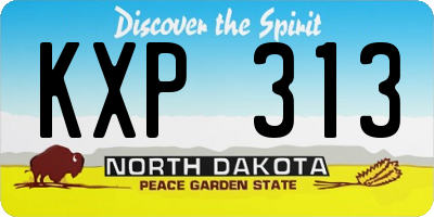 ND license plate KXP313