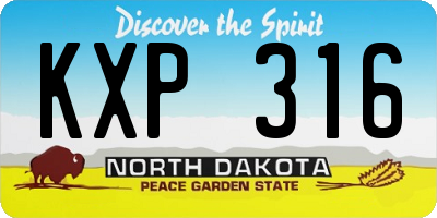 ND license plate KXP316