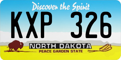 ND license plate KXP326