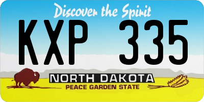 ND license plate KXP335