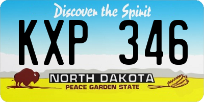 ND license plate KXP346