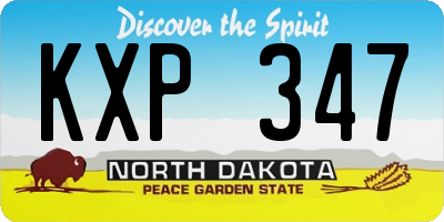 ND license plate KXP347