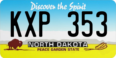ND license plate KXP353