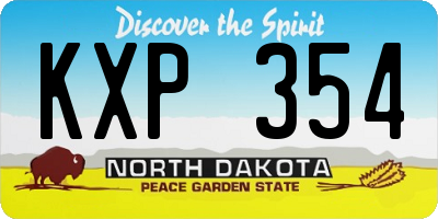 ND license plate KXP354