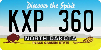 ND license plate KXP360