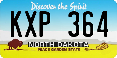 ND license plate KXP364