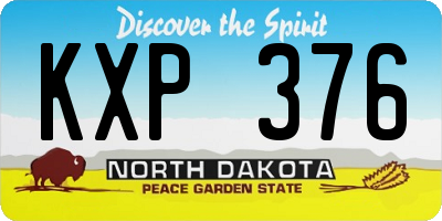 ND license plate KXP376