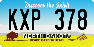 ND license plate KXP378