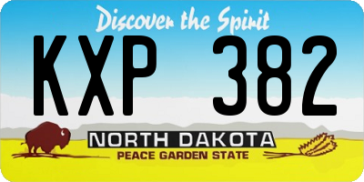 ND license plate KXP382