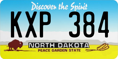 ND license plate KXP384