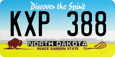 ND license plate KXP388