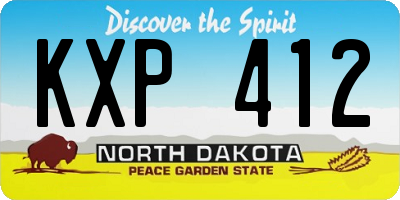 ND license plate KXP412
