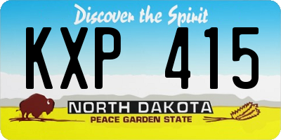 ND license plate KXP415