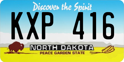ND license plate KXP416