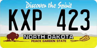 ND license plate KXP423