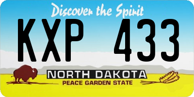 ND license plate KXP433
