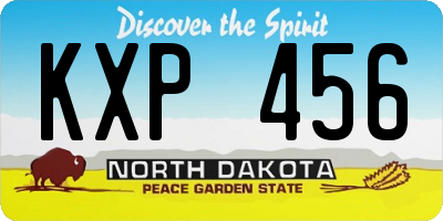 ND license plate KXP456