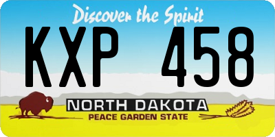 ND license plate KXP458
