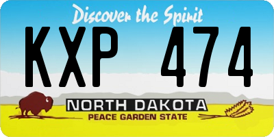 ND license plate KXP474