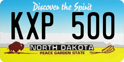 ND license plate KXP500