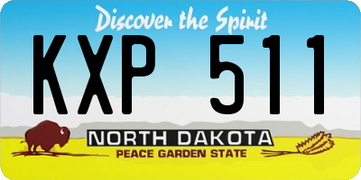 ND license plate KXP511