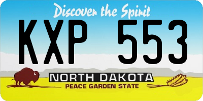 ND license plate KXP553