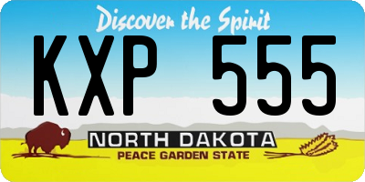 ND license plate KXP555