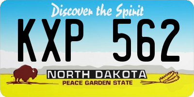 ND license plate KXP562