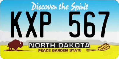 ND license plate KXP567