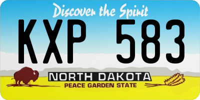 ND license plate KXP583