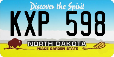 ND license plate KXP598