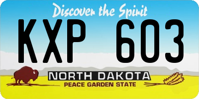 ND license plate KXP603