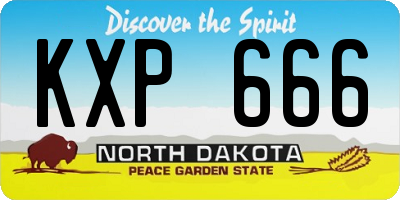 ND license plate KXP666