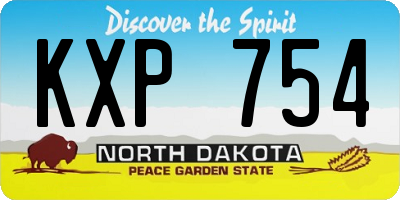 ND license plate KXP754
