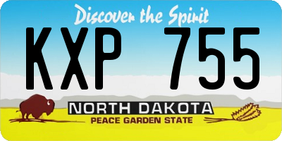 ND license plate KXP755
