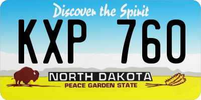 ND license plate KXP760