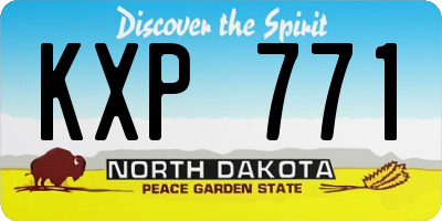 ND license plate KXP771