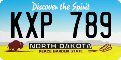 ND license plate KXP789