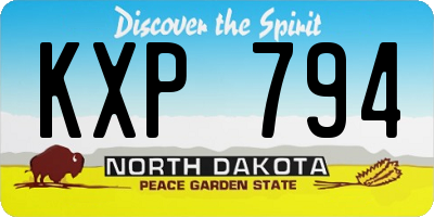 ND license plate KXP794