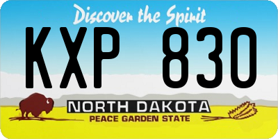 ND license plate KXP830