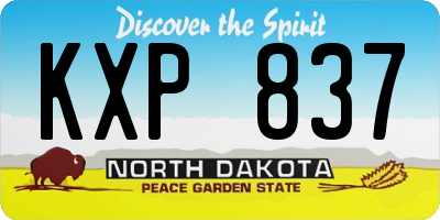 ND license plate KXP837