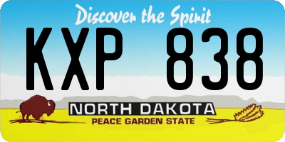 ND license plate KXP838