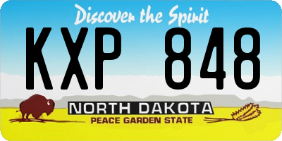 ND license plate KXP848