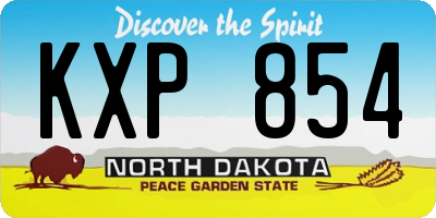 ND license plate KXP854