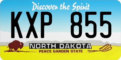 ND license plate KXP855