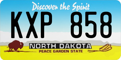 ND license plate KXP858