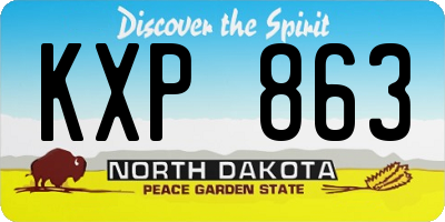 ND license plate KXP863