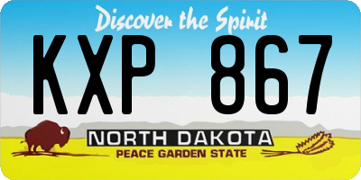ND license plate KXP867